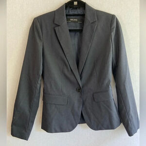 Zara Basic  Black 1 button padded Blazer Sz 2